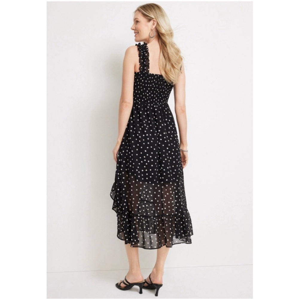 Aster Polka-Dot Midi Dress NWT